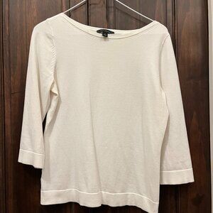 ANN TAYLOR White 3/4 Sleeve Sweater - Size M